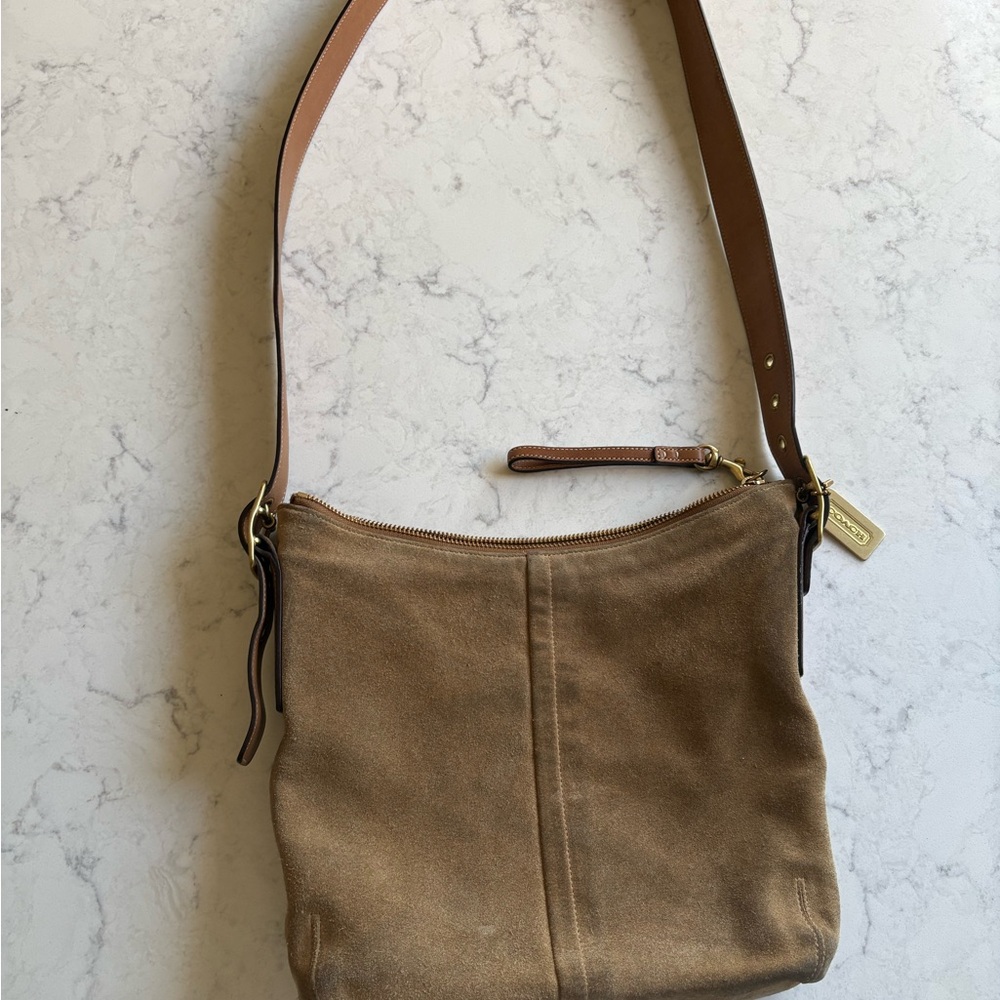 Vintage Coach Suede Shoulder Bag - Picture 5 of 11